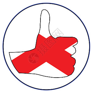 阿拉巴马州上方的缩略图艺术旗帜插图信号艺术品手指手势徽章拇指按钮图片