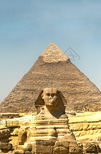 2008年9月 埃及吉萨的金字塔和斯芬克斯历史艺术沙漠地标废墟旅游石头蓝色岩石法老图片