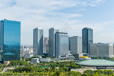 大阪市天际历史季节建筑历史性办公室风景城市市中心护城河图片