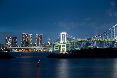 夜里东京湾景观日落旅行城市港口地标建筑学港区天际病房图片