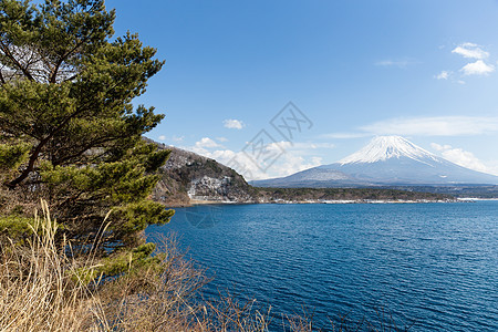 藤山和莫托苏湖蓝天旅游森林天空晴天日出顶峰火山蓝色季节图片