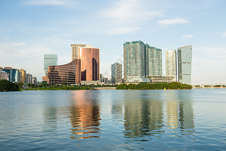 澳门市风景景观晴天建筑摩天大楼货车蓝色建筑学酒店城市天空图片