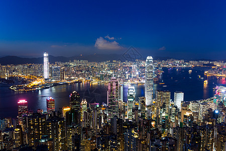 夜里香港市风景旅行经济天际码头办公室假期场景建筑学城市建筑图片