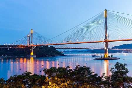 夜间在香港的停泊桥天空波浪运输日落海滩旅行日出旅游娱乐建筑学图片