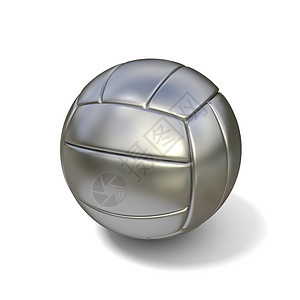 3D白底银排球 3D图片
