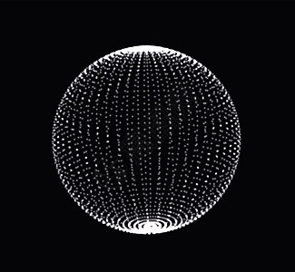 抽象的 3D 球体螺旋 shap科学地球日心粒子网格行星网络辉光圆圈全球图片