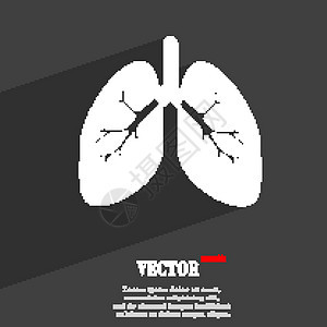 肺符号平现代网页设计与长长的阴影和空间为您的文本 韦克托图片