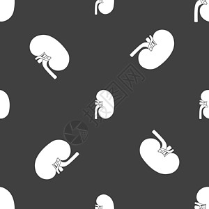 肾脏标志 灰色背景上的无缝模式 韦克托移植邮票网络徽章解剖学静脉健康圆圈手术器官图片