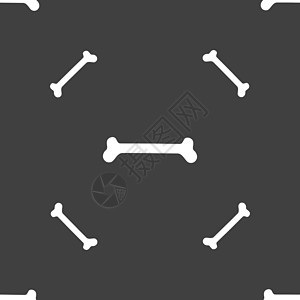 狗骨头标志 灰色背景上的无缝模式 韦克托生物学报酬邮票犬类动物艺术宠物标签火车喜悦图片