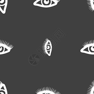 睫毛标志 灰色背景上的无缝模式 韦克托女性女士艺术蓝色黑色睫毛膏标识眼睛眼皮夹子图片