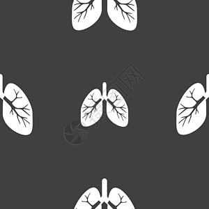 肺部标志 灰色背景上的无缝模式 韦克托科学呼吸器官解剖学福利测试身体捐赠者医生支气管图片