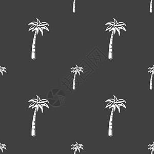 手掌标志 灰色背景上的无缝模式 韦克托艺术阴影海岸文字叶子象形热带情调丛林卡通片图片