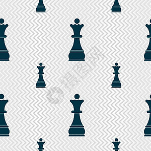 国际象棋皇后标志 具有几何纹理的无缝模式 韦克托女王技术互联网游戏按钮团体棋盘战略数字化挑战图片
