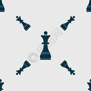 国际象棋皇后标志 具有几何纹理的无缝模式 韦克托战略数字化团体横幅活动插图木板女王闲暇挑战图片