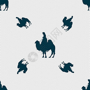 骆驼标志 具有几何纹理的无缝模式 韦克托艺术动物游牧民族荒野旅行骑术插图大篷车沙丘卡通片图片