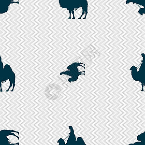 骆驼标志 具有几何纹理的无缝模式 韦克托运输哺乳动物荒野旅游旅行骑术动物冒险动物园网络图片