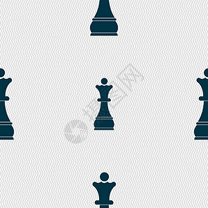 国际象棋皇后标志 具有几何纹理的无缝模式 韦克托卡通片闲暇木板战略插图电脑艺术横幅标识棋子图片