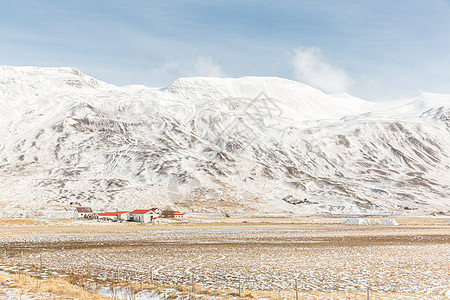 冰岛冬季景观场地场景森林国家车道季节蓝色大路暴风雪天空图片