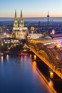 科隆大教堂航空建筑城市地标旅游教会吸引力建筑学天线主场照明图片