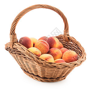 堆满的新鲜桃子 在白色背景上被隔离矿物质橙子食物市场红色饮食厨房植物蔬菜维生素图片