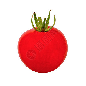 白底红番茄绿色红色食物白色蔬菜宏观背景图片