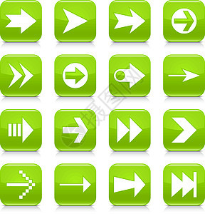 绿色箭头标志圆角方形图标 web butto电影长方形按钮界面圆形玻璃状三角形下载文字象形背景图片