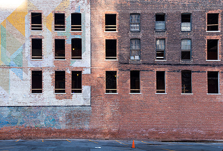 底特律废弃砖楼砖块沮丧经济街道财产水泥城市经济衰退窗户建筑物图片