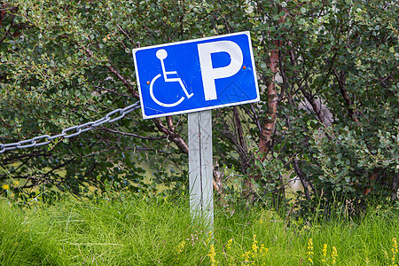 禁用停车的签名轮椅残障警告交通信号公园城市街道驾驶人士图片