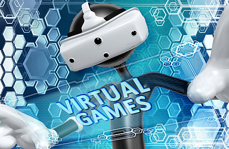 虚拟现实 VR 游戏电子产品头盔洞察力风镜模拟器技术创新娱乐展示投影图片