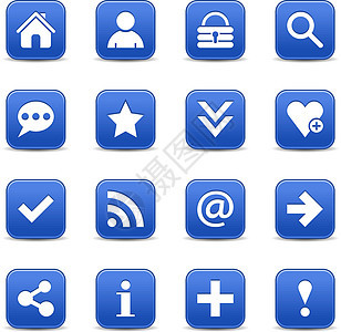 带有白色基本 sig 的蓝色缎面图标 web 按钮放大镜房间下载演讲界面电子邮件评分气泡星星用户图片