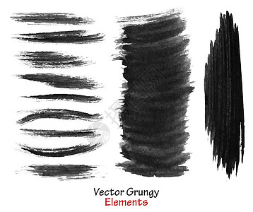 wunge 矢量元素艺术创造力插图收藏黑色中风画笔涂鸦绘画白色图片