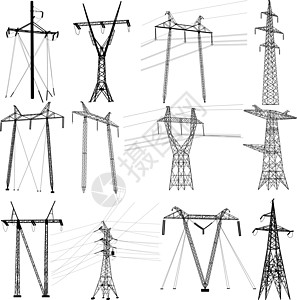 设置输电线路 它制作图案矢量图片