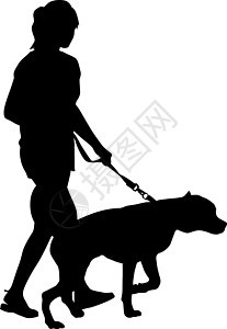 人和狗的剪影 矢量图收藏爪子小狗黑色猎犬插图友谊犬类剪贴成人图片
