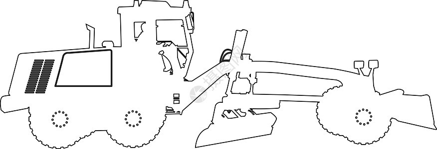 重型道路平地机的剪影 矢量图推土机柴油机力量搬运工构造车辆拖拉机运输挖掘机地球图片