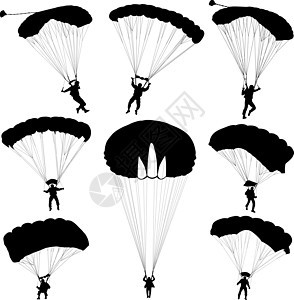 它制作图案设置跳伞矢量安全伞兵危险跳伞员速度收藏空气天空风险插图图片