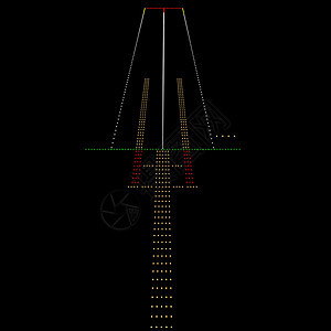 夜光着陆灯机场 矢量图速度插图货物旅游空气天空飞机旅行日落蓝色图片