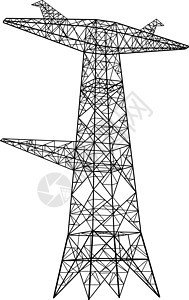 高压电力线的轮廓 它制作图案矢量电压力量插图黑色建造金属技术工程基础设施工业图片