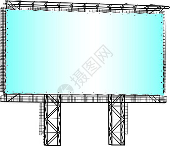 钢结构广告牌的轮廓 矢量图金属控制板路标公告展示营销海报酒吧宣传城市图片