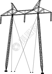 高压电力线的轮廓 矢量图电压工程工业危险电源线网络力量电气接线基础设施图片