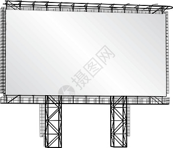 钢结构广告牌的轮廓 矢量图横幅路标金属公告账单木板营销海报商业街道图片
