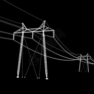 高压电力线的轮廓 矢量图变压器黑色插图力量基础设施建造技术危险绝缘体活力图片