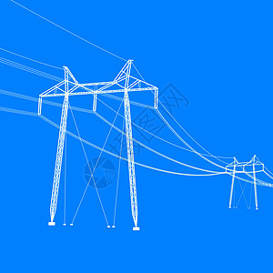 高压电力线的轮廓 矢量图电源线电压网络金属力量工程电缆电气建造绝缘体图片