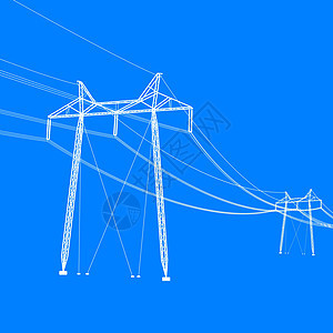 高压电力线的轮廓 矢量图电源线电压网络金属力量工程电缆电气建造绝缘体图片
