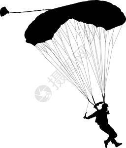 跳伞矢量它制作图案危险风险航空插图伞兵收藏天空剪影安全空气图片