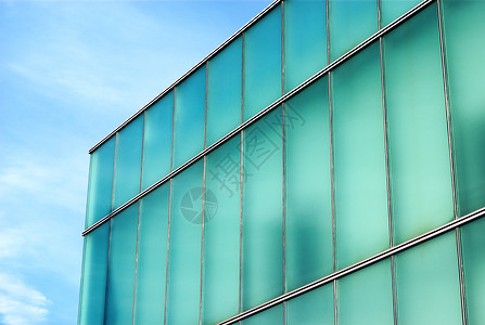 玻璃建筑水蓝色办公场所透视角图片