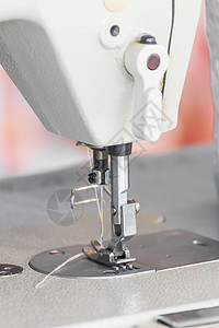 特写工业缝缝纫机织物机器家庭手工业工艺工具缝纫纺织品机械针脚图片