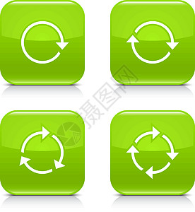 绿色箭头光标纺纱控制光泽度环形用户象形按钮倒带下载图片