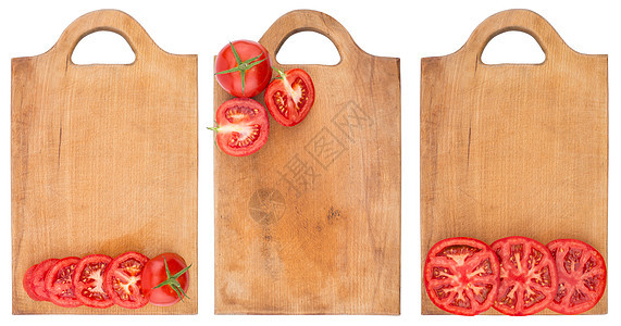 切片板上塞满了西红柿农业营养植物水果食物烹饪白色花园圆形木板图片