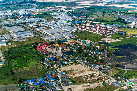 工业园地和住宅区开发及住宅区空气村庄天线住宅家园建筑蓝色全景街道土地图片