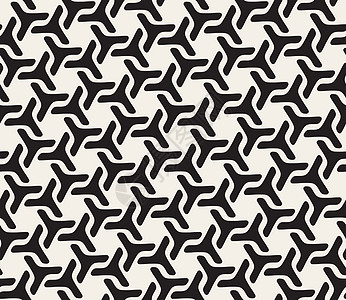 矢量无缝圆线几何图案马赛克风格装饰品对角线六边形网格窗饰墙纸条纹包装图片